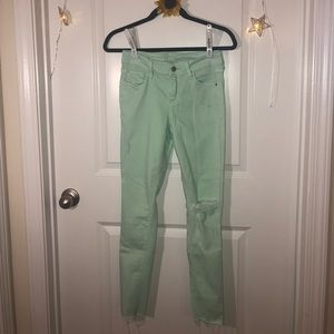Old Navy mid-rise jeggings, size 2, mint green